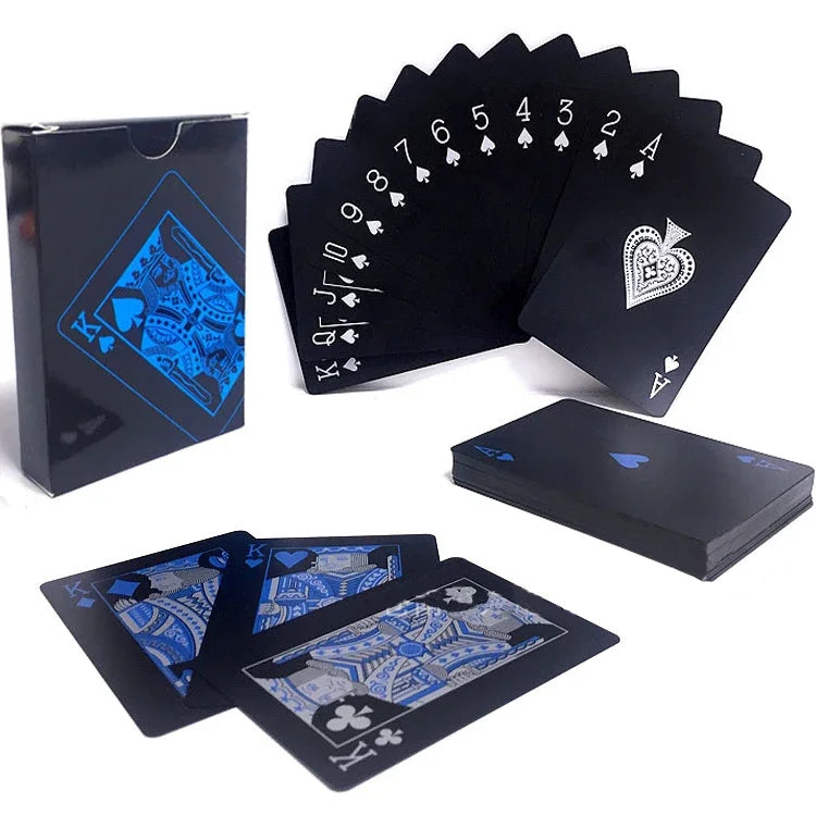 Poker Cards PVC Waterproof Poker Playing Cards Plastic Crystal Gaming Wareable Ware Resistan Creative Gift Durable Poker 55pcs/D