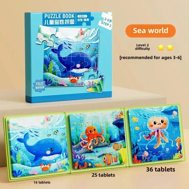 Children's Magnetic Puzzle 3-6 Year Old Baby Educational Toys Children's Montessori Baby DIY Early Education Toys