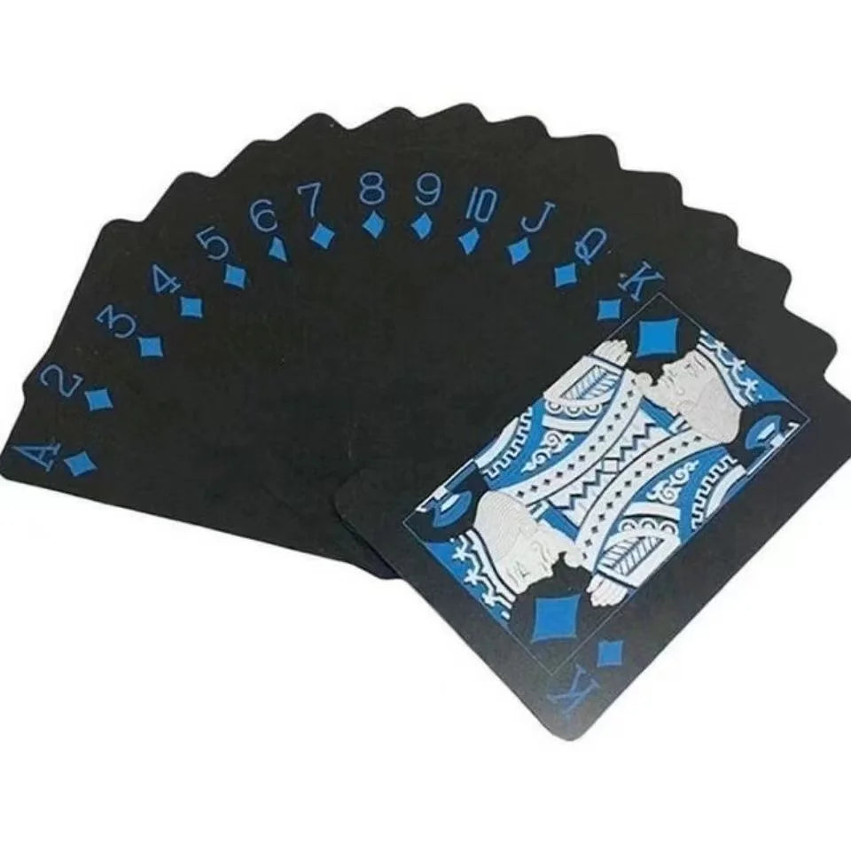 Waterproof PVC Pure Black Magic Box-Packed Plastic Playing Cards 54pcs Cards Set Deck Poker Classic Magic Tricks Tool Board Game