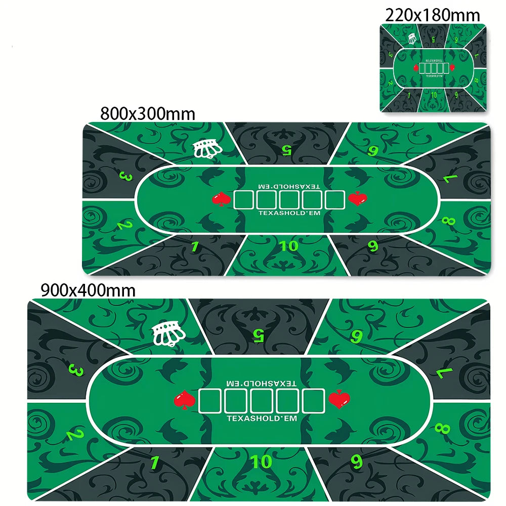 50x100cm Professional Poker Mat Texas Holdem Pokers Tablecloth Portable Rubber Waterproof Poker Table Cover Board Game Mat