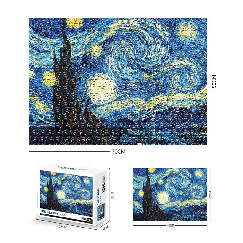 75*50cm 1000pcs Puzzle Difficult Adult World Famous Painting Puzzle Landscape Stress Relief Education Puzzle Toys
