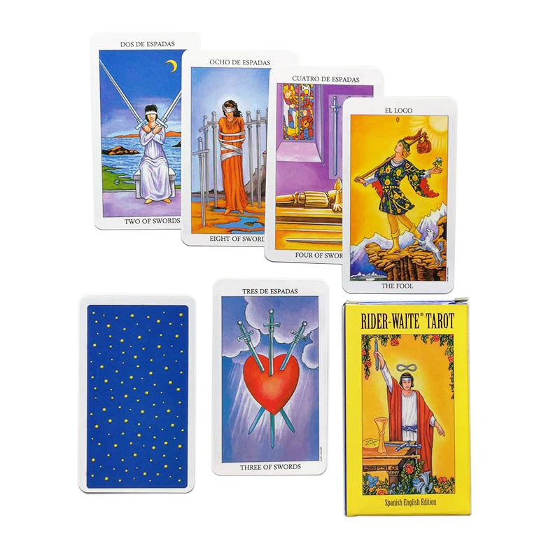 Rider Waite Tarot Cards Classic Tarot Spanish English Version Knight Waiter Divination Fate Forecasting Prophecy THE MAGICIAN