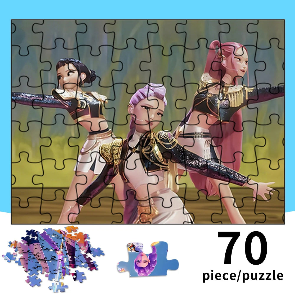 70 pcs kpop demon hunters jigsaw puzzle kpop girl group collectible toy gift