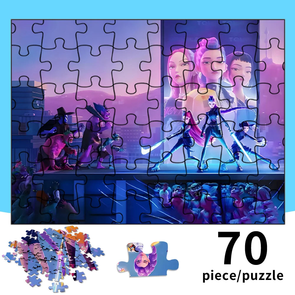 70 pcs kpop demon hunters jigsaw puzzle kpop girl group collectible toy gift