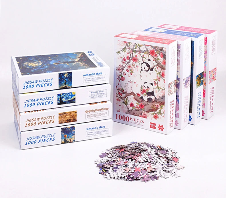 Adult 1000 Pieces Jigsaw Puzzle Little Boy Puzzle Toy Puzzle Intelligence Stress Reduction Cartoon Puzzle Festival Present