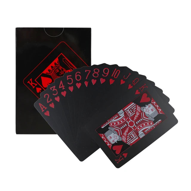 Waterproof PVC Pure Black Magic Box-Packed Plastic Playing Cards 54pcs Cards Set Deck Poker Classic Magic Tricks Tool Board Game