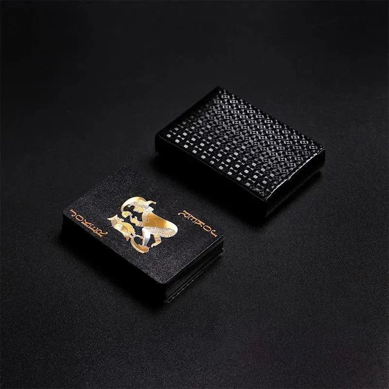Poker Playing Card Waterproof Black Gold Game Card Group PVC Suit Magic Dmagic Package Board Game Gift Collection
