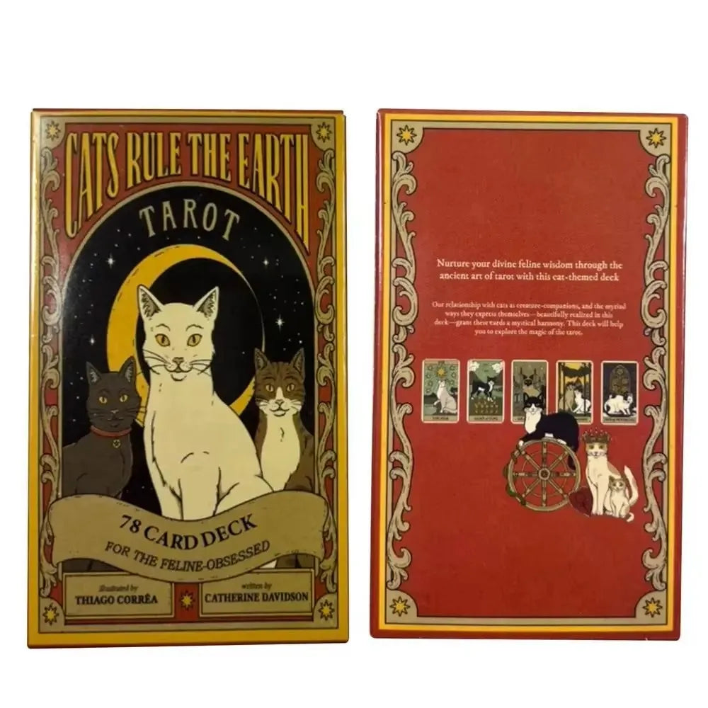 El Tarot De Los Gatos Cards 78 cartas del tarot Spanish Edition Cats Rule Earth Divination Deck Borad Playing Games