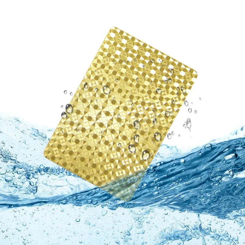 Poker Cards PVC Waterproof Poker Playing Cards Plastic Crystal Gaming Wareable Ware Resistan Creative Gift Durable Poker 55pcs/D