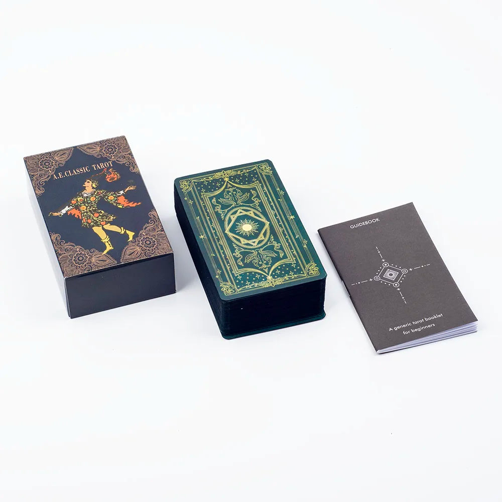 A.E.Classic Tarot Cards with Guidebook Color Edged Fortune Telling Deck for Fate Divination and Party Board Games 10.3x6.1cm