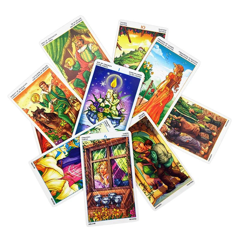 Rider Waite Tarot Cards Classic Tarot Spanish English Version Knight Waiter Divination Fate Forecasting Prophecy THE MAGICIAN