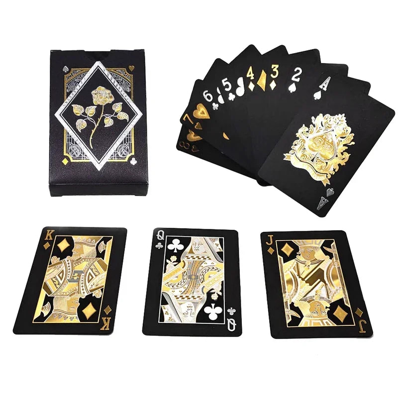 Poker Cards PVC Waterproof Poker Playing Cards Plastic Crystal Gaming Wareable Ware Resistan Creative Gift Durable Poker 55pcs/D