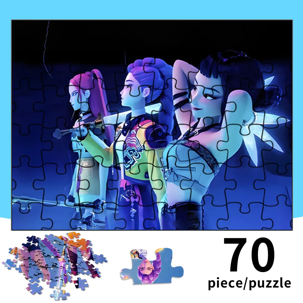 70 pcs kpop demon hunters jigsaw puzzle kpop girl group collectible toy gift