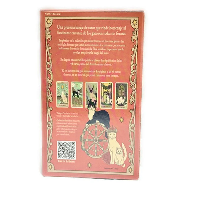 El Tarot De Los Gatos Cards 78 cartas del tarot Spanish Edition Cats Rule Earth Divination Deck Borad Playing Games