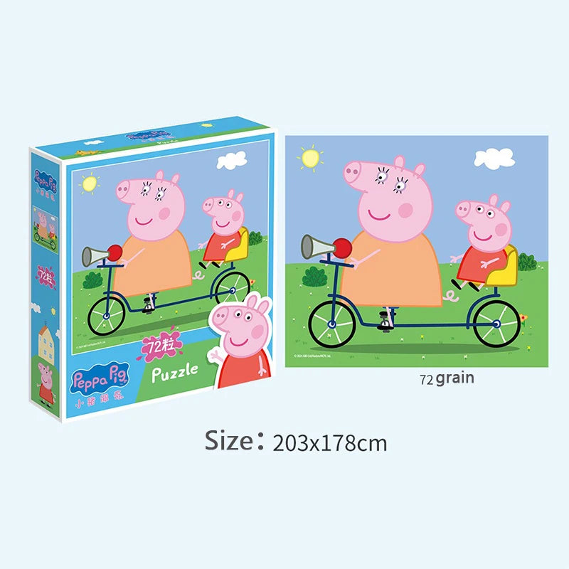 Peppa Pig Cartoon Puzzle 3-6 Year Old Children's Intelligence Building Block Toys Early Education George Plane Puzzle Gift