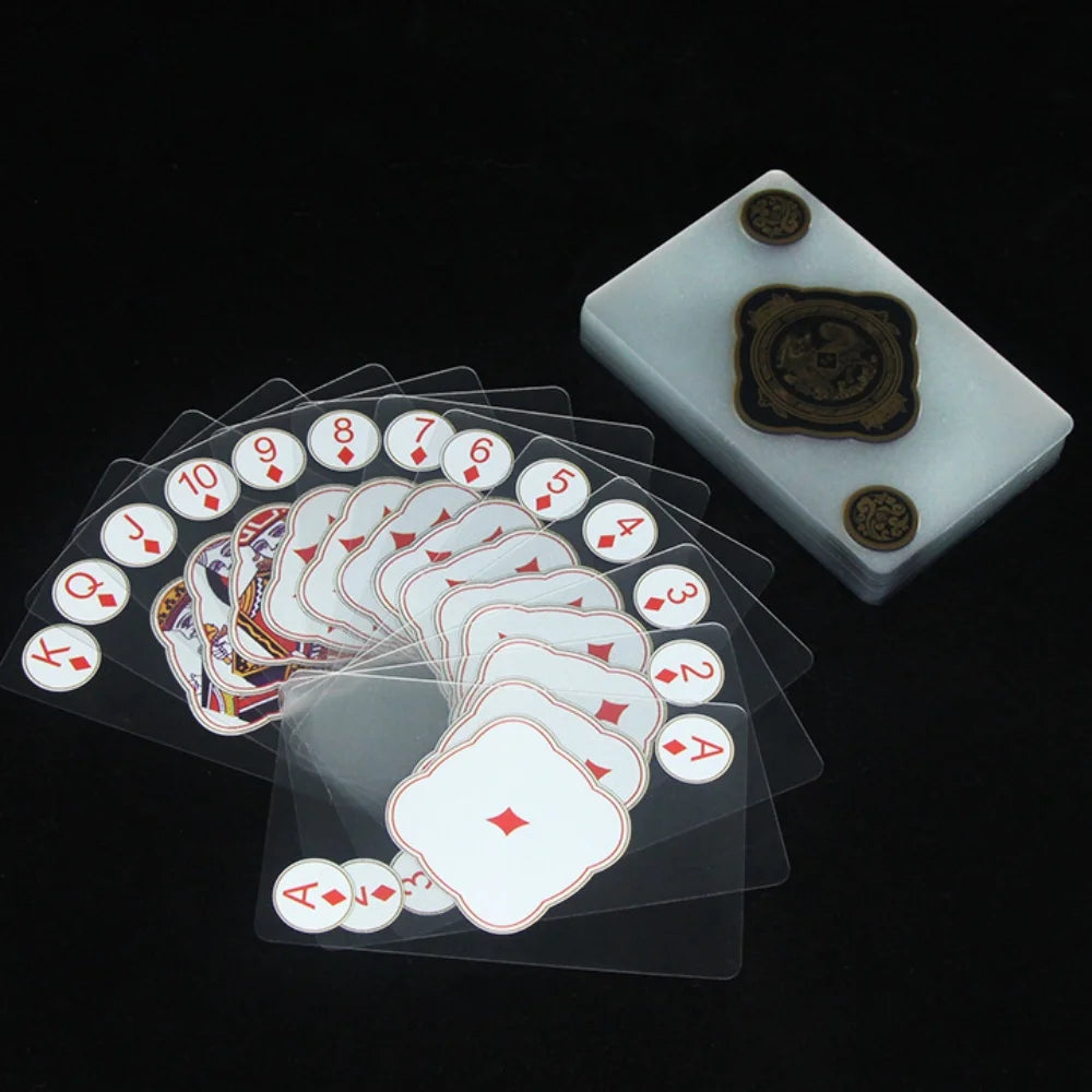 Waterproof Transparent Plastic Playing Cards 2Sets Creative Durable PVC Poker for Deck Board Game and Classic Card Games Access