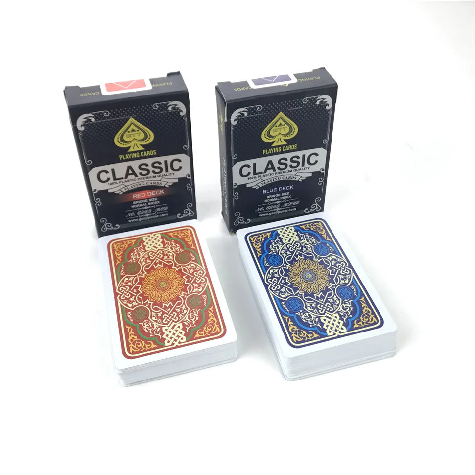 Playing Cards Plastic Baccarat Texas Hold'em Poker 58mm(2.28inch)*88mm(3.46inch) PVC Pokers Board Game Waterproof Wearable Card