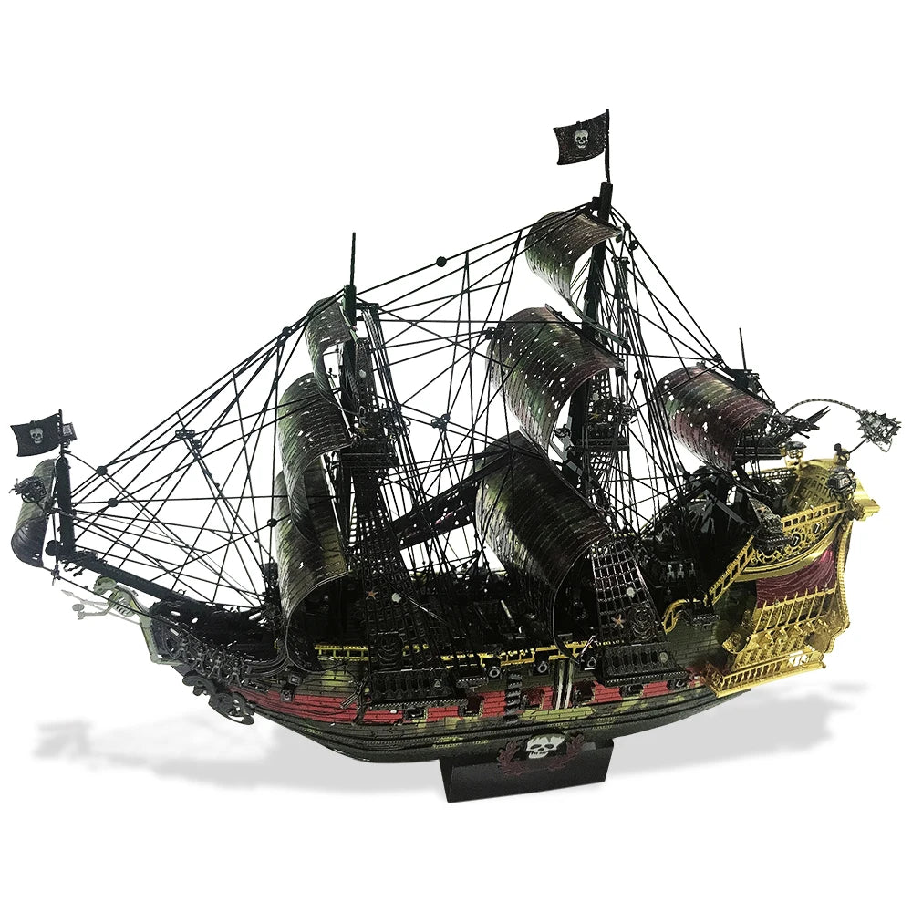 Piececool 3D Metal Puzzle The Queen Anne's Revenge Jigsaw Pirate Ship DIY Model for Teens Brain Teaser