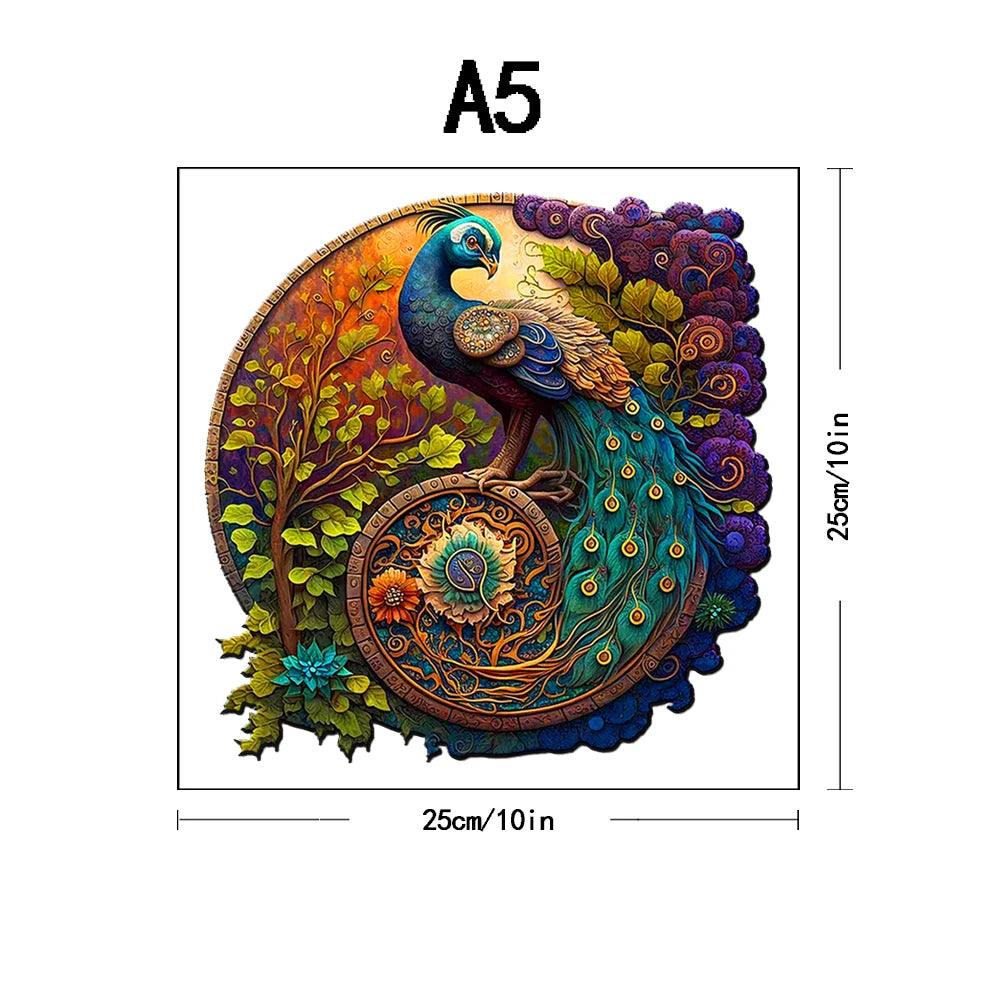 Wooden Jigsaw Puzzles-Wooden Puzzle Adult Unique Shape Advanced Phoenix Wooden Jigsaw Puzzle for Adult, Family Puzzles Gifts