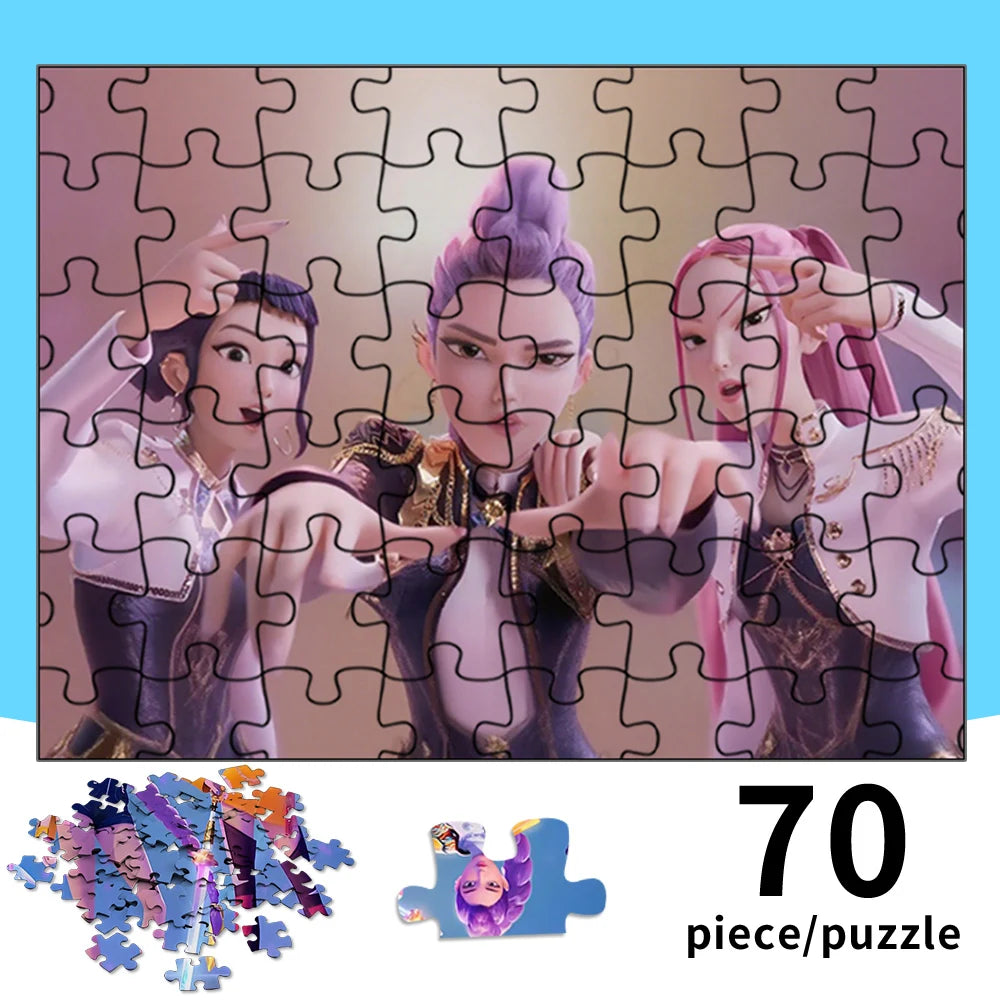 70 pcs kpop demon hunters jigsaw puzzle kpop girl group collectible toy gift