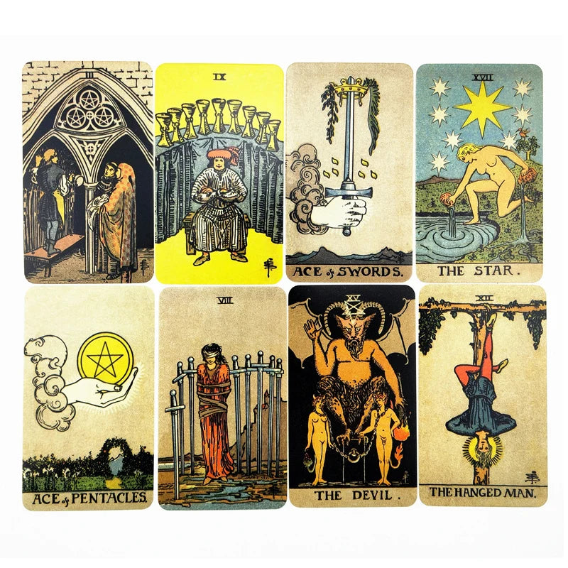 Rider Waite Tarot Cards Classic Tarot Spanish English Version Knight Waiter Divination Fate Forecasting Prophecy THE MAGICIAN