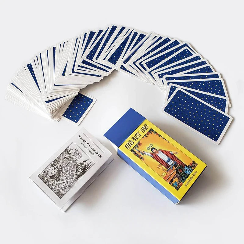 Rider Waite Tarot Cards Classic Tarot Spanish English Version Knight Waiter Divination Fate Forecasting Prophecy THE MAGICIAN