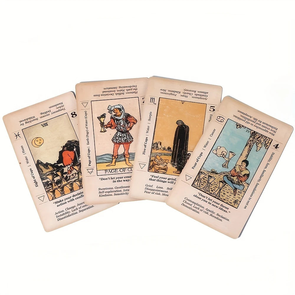 Tarot for Beginners - 2025 Edition, Retro-Style Fortune Telling Game with Detailed Guide, Ideal Divination Tools and Gifts, Feat