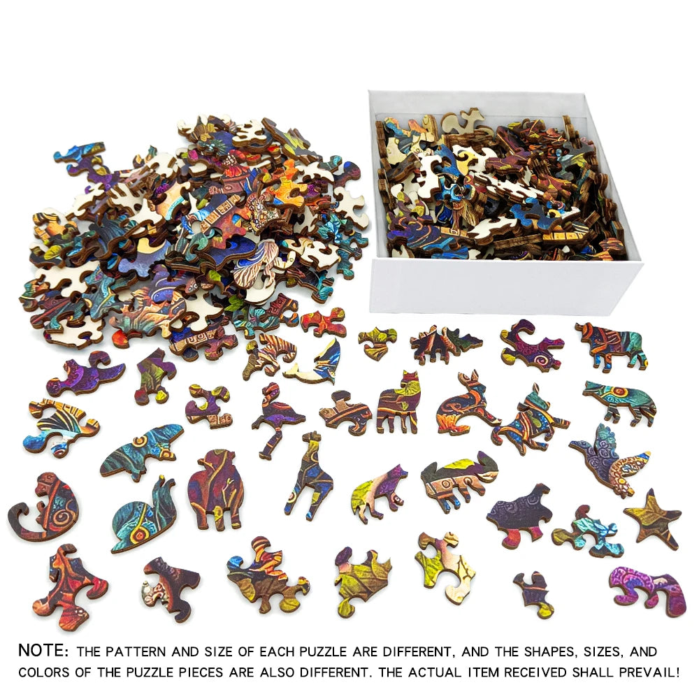 Wooden Jigsaw Puzzles-Wooden Puzzle Adult Unique Shape Advanced Phoenix Wooden Jigsaw Puzzle for Adult, Family Puzzles Gifts