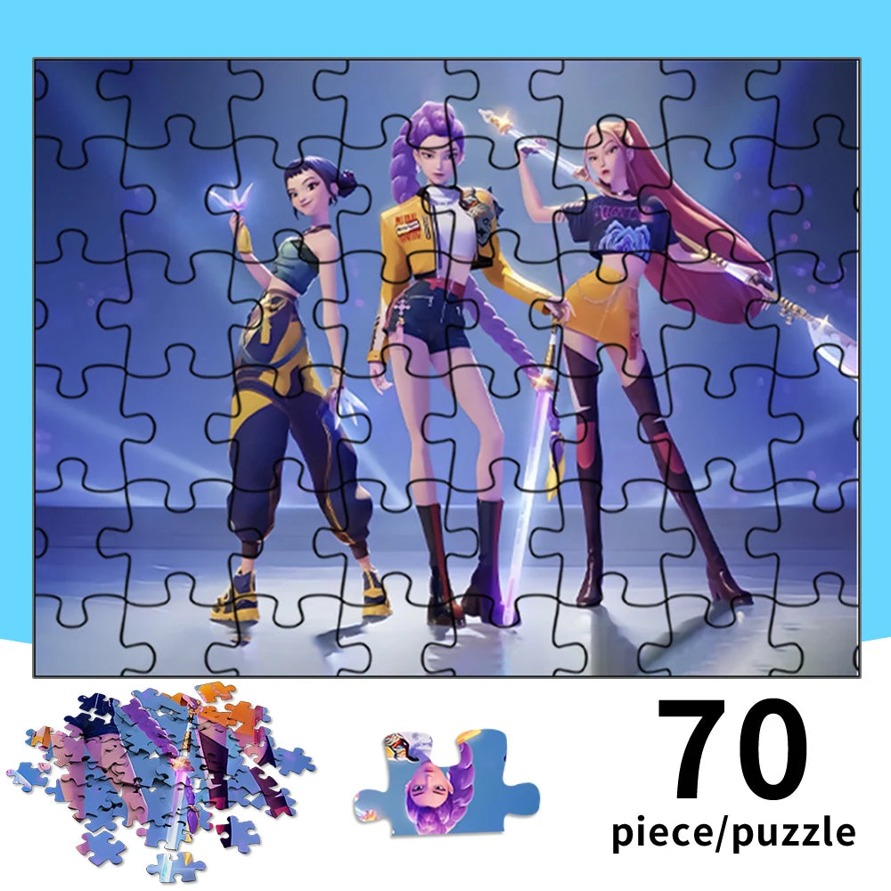 70 pcs kpop demon hunters jigsaw puzzle kpop girl group collectible toy gift