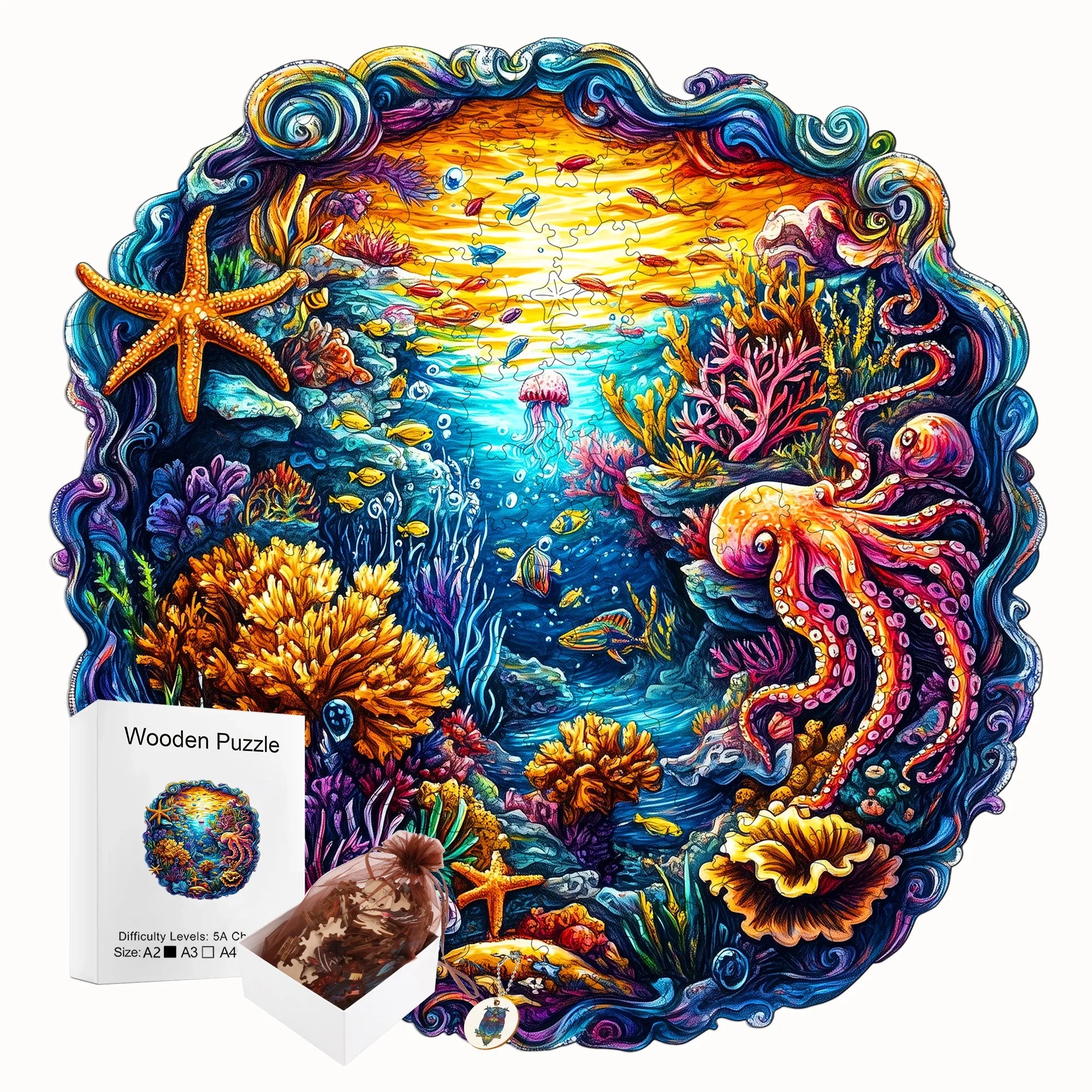 Fantasy Themed Wooden Puzzle Interesting Style Wooden Decor Christmas and Halloween Gift Toy for Teen and Kid