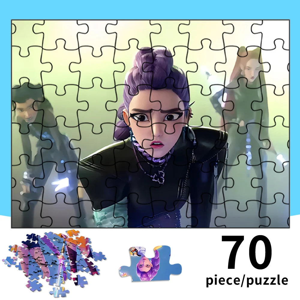 70 pcs kpop demon hunters jigsaw puzzle kpop girl group collectible toy gift