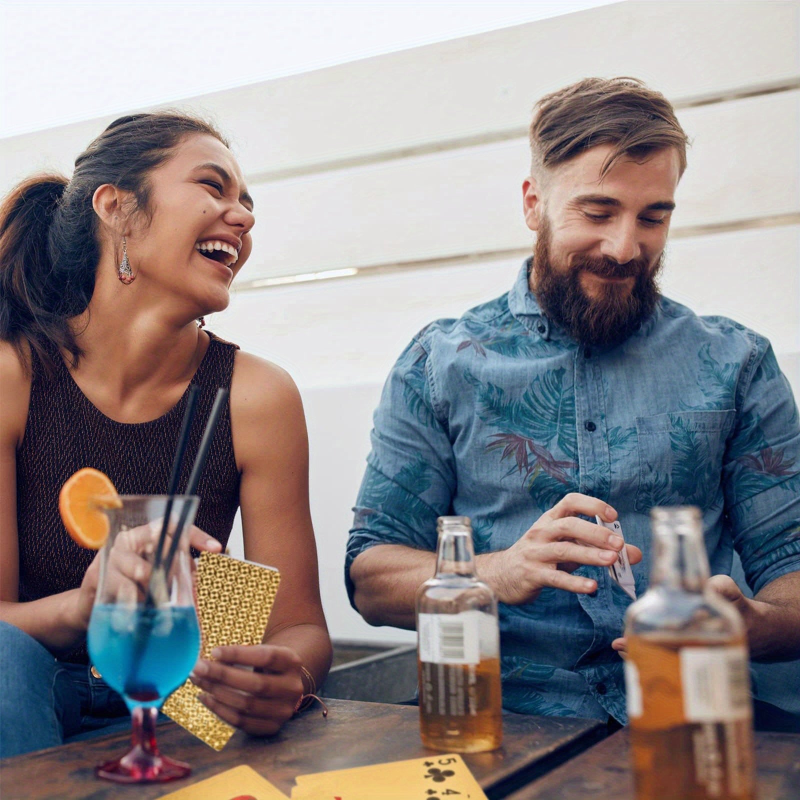 Premium Waterproof Plastic PET Poker Cards - Perfect For Family Game Nights & Parties (Black & Golden）Christmas Gift Christmas