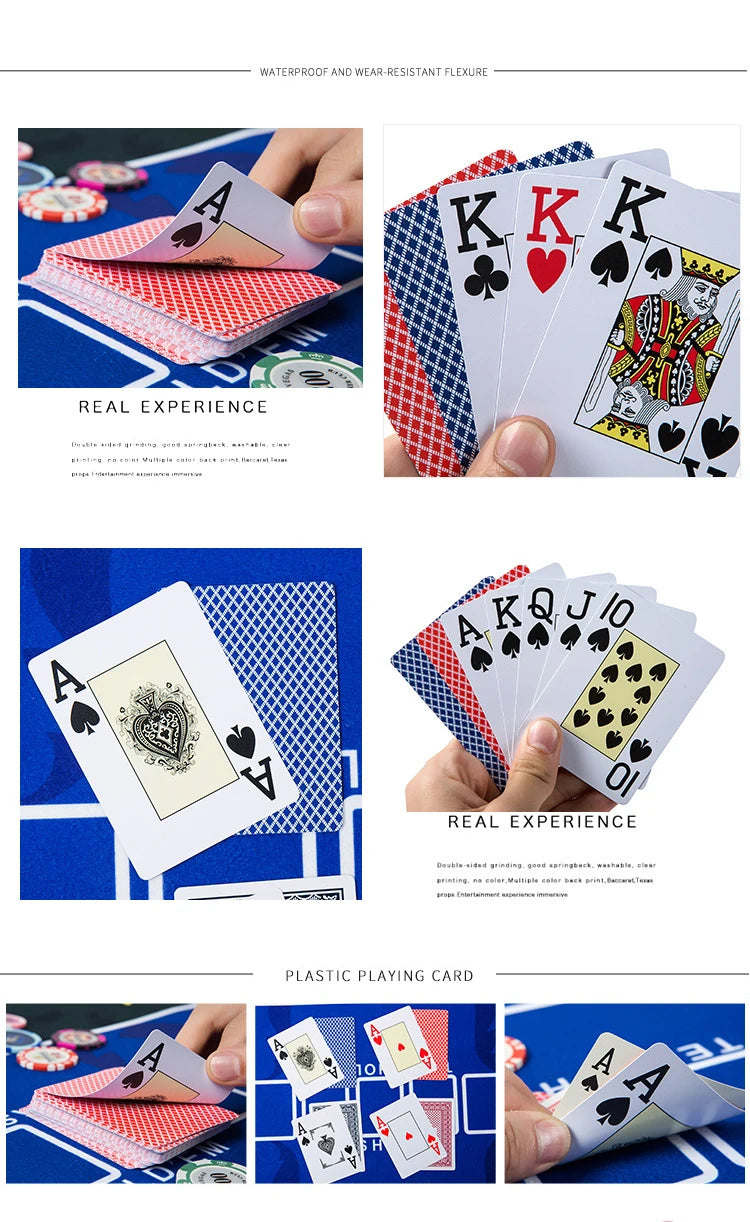 1 PCS PVC Baccarat Texas Hold'em Plastic Waterproof Scrub Playing Cards Poker Club Cards Board Games 8.8X6.3Cm Magic Tricks Tool