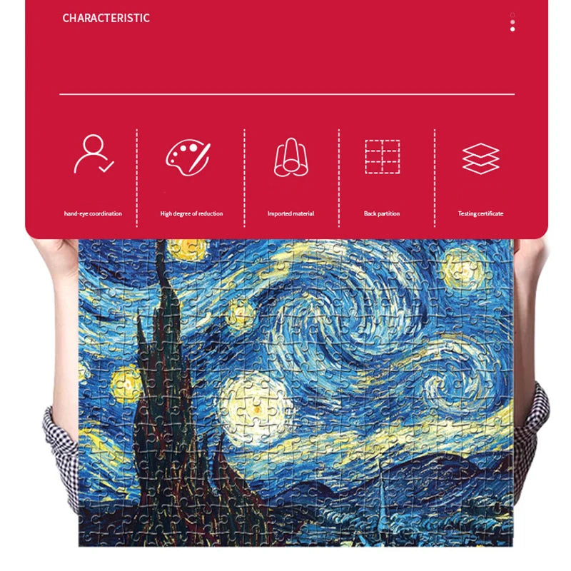 75*50cm 1000pcs Puzzle Difficult Adult World Famous Painting Puzzle Landscape Stress Relief Education Puzzle Toys