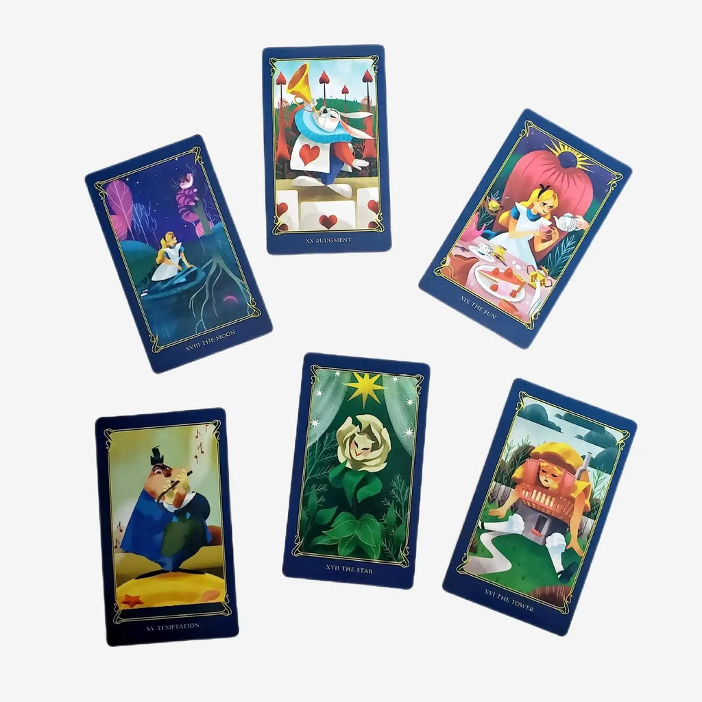 Alice in Wonderland Tarot Deck Card Prophecy Fate Divination Deck Family Party Board Game Fortune Telling Game Beginners Cards