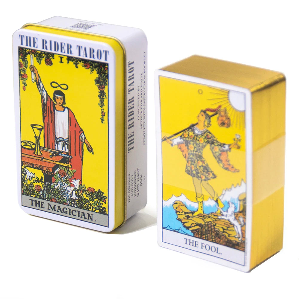 Adventures time Tarot 78pcs Cards in a Tin Metal Box Gold plated Edge Tarot Cards For Divination Tarot Deck Beautiful Package