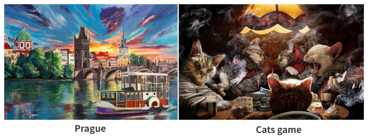 46*28cm Jigsaw Puzzles 500 Pieces Paper Picture Landscape Oil Painting Art Puzzles Decompression Toys for Adults Family Games