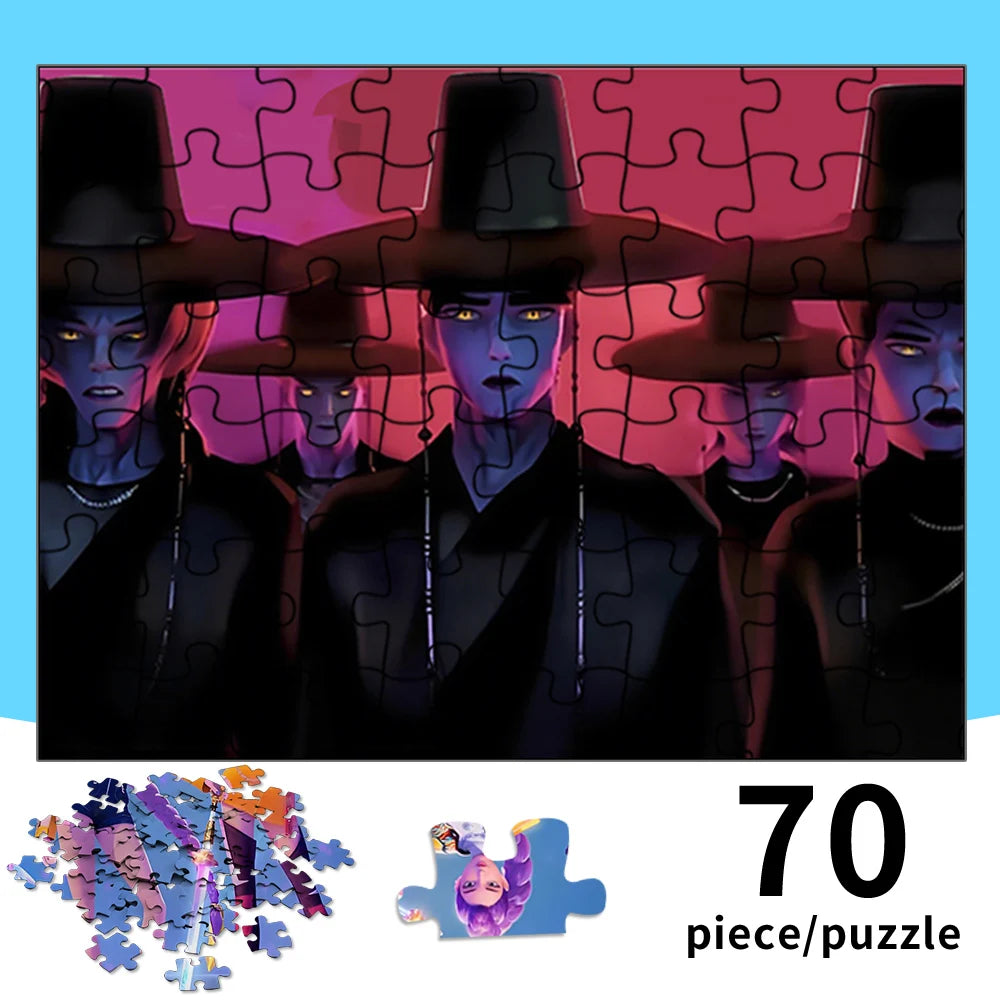 70 pcs kpop demon hunters jigsaw puzzle kpop girl group collectible toy gift