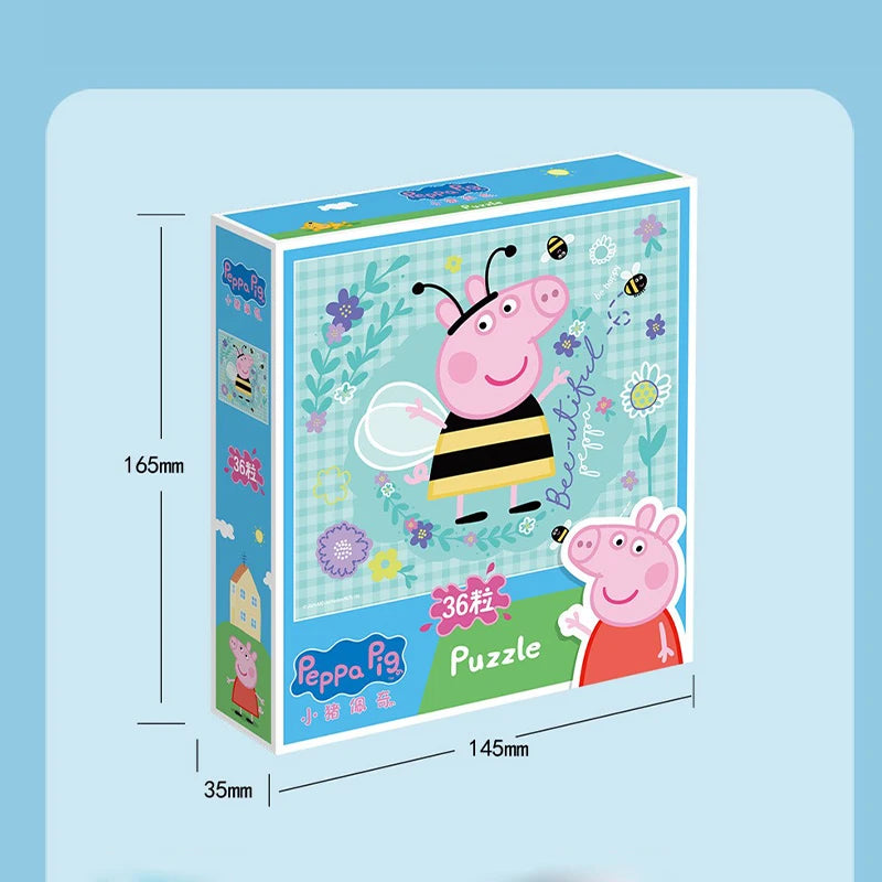 Peppa Pig Cartoon Puzzle 3-6 Year Old Children's Intelligence Building Block Toys Early Education George Plane Puzzle Gift
