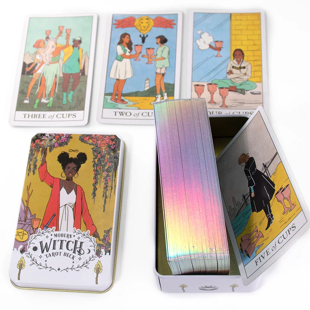 Adventures time Tarot 78pcs Cards in a Tin Metal Box Gold plated Edge Tarot Cards For Divination Tarot Deck Beautiful Package